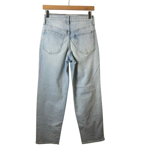 Old Navy High Rise Mom Jeans 27” Light Wash Relaxed Straight Leg Casual Boho New - Picture 2 of 13